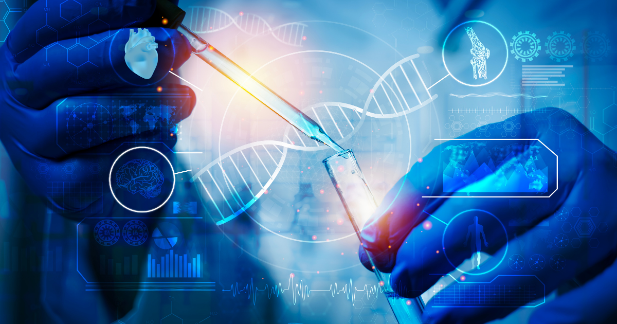 Lab technician with DNA analysis